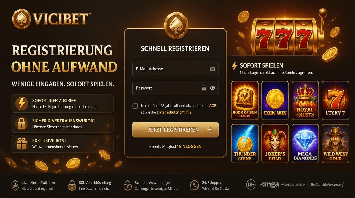  Einfache Anmeldung und sofortiger Spielbeginn ohne überflüssige Dokumente 